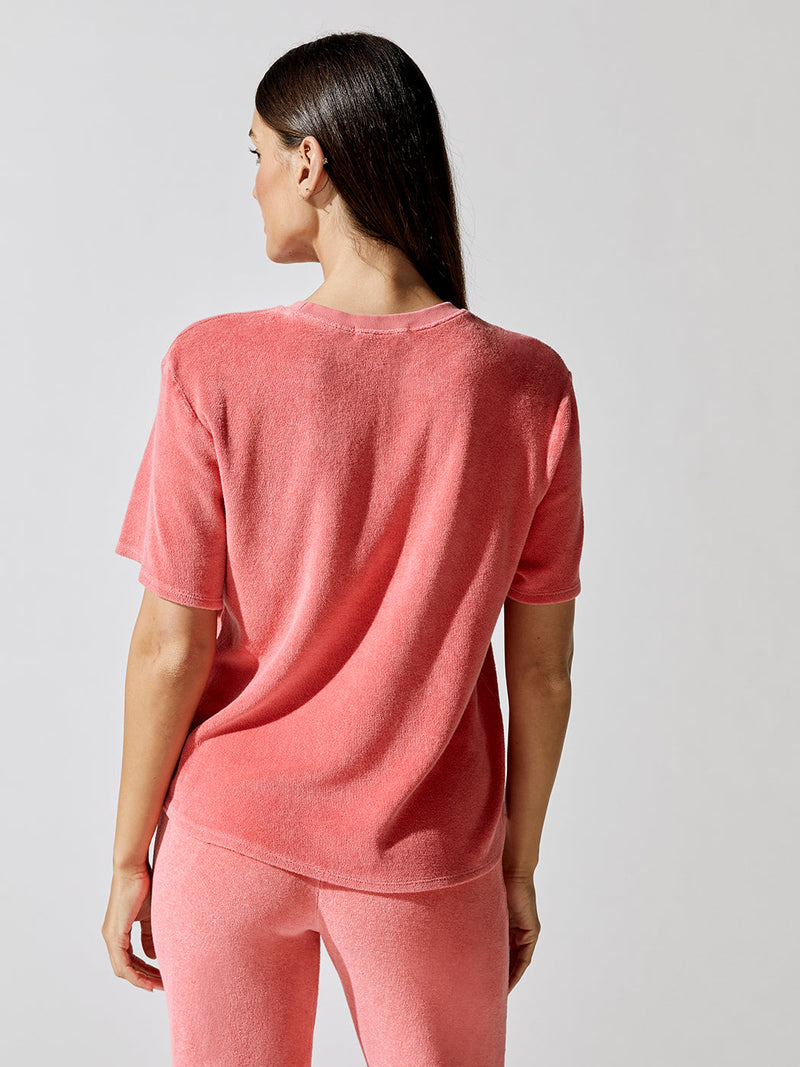 Donna Loop Terry Oversized Tee - Strawberry