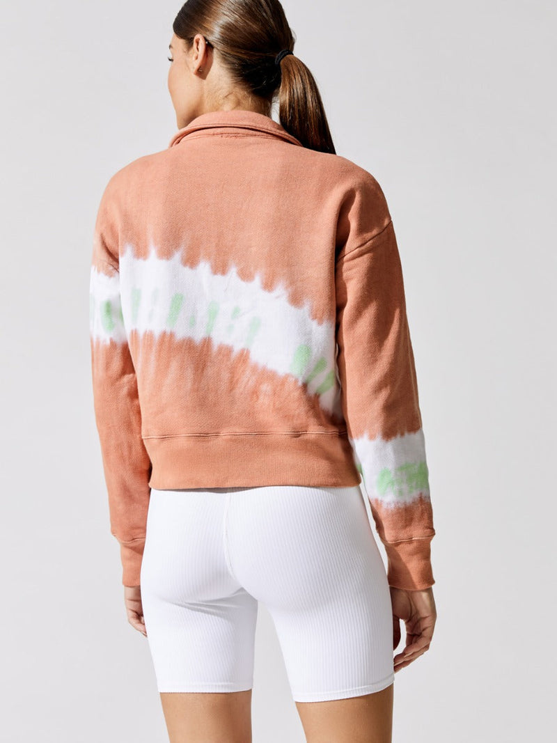 70s Half Zip Pullover - Clay Diagonal Dye