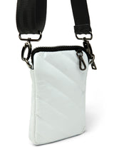 DIAGONAL CELL CASE - WHITE PATENT