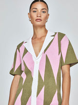 Lei Shirt - Pink & Green