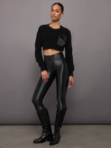 Cropped Devin Sweater - BLACK