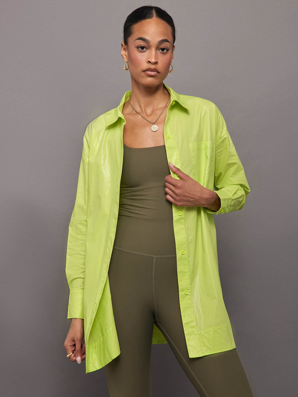 Addy Shirt Dress - LIME Carbon38 Addy Shirt Dress - LIME Carbon38