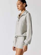 Funnel Neck Romper - Heather Ash