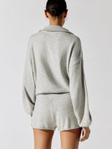 Funnel Neck Romper - Heather Ash