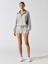 Funnel Neck Romper - Heather Ash