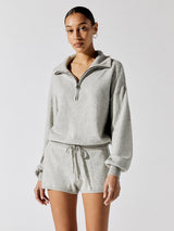 Funnel Neck Romper - Heather Ash