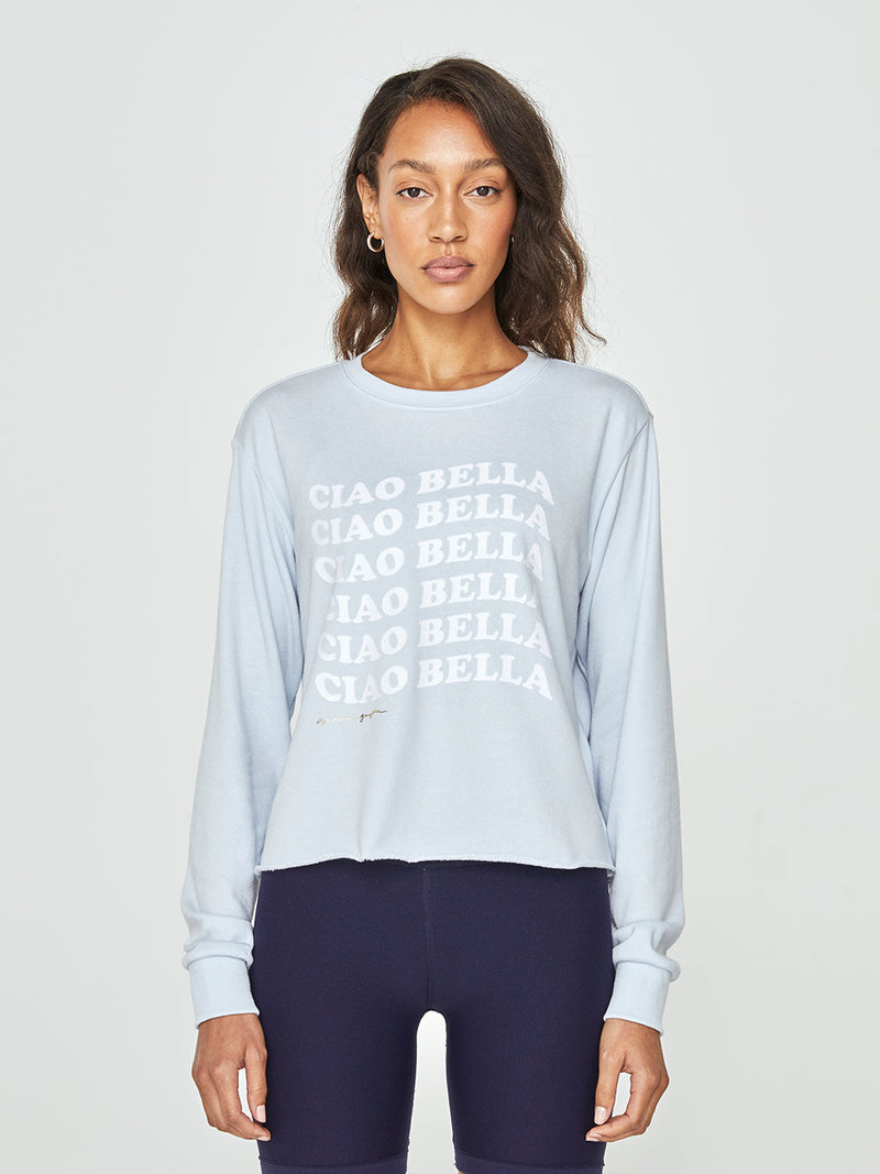 Ciao Bella Crop Sweatshirt - Aquarius