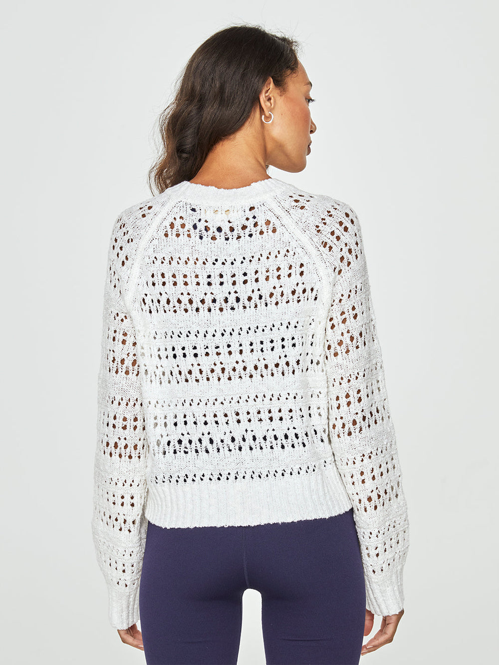 Spiritual Gangster | Amore Crochet Sweater in Stone - Size Large