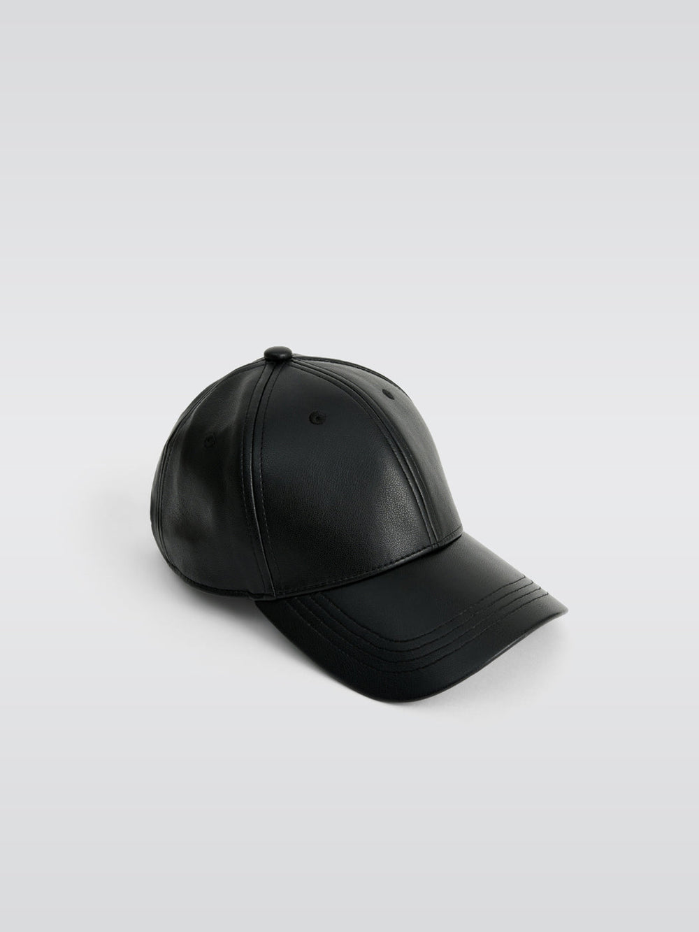 Cia Faux Leather Cap - Black