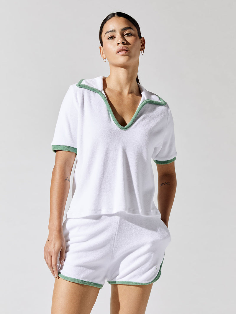 Loop Terry Polo - White/Spruce