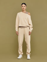 One Shoulder Sweatshirt - Powder