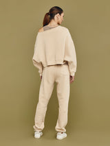 One Shoulder Sweatshirt - Powder