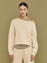 One Shoulder Sweatshirt - Powder