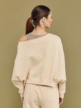 One Shoulder Sweatshirt - Powder