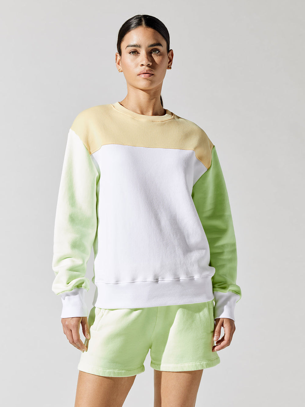 Colorblock Sweatshirt - Highlight/Yellow Flame