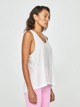 Move Split Back Yoga Vest Top - Lily White