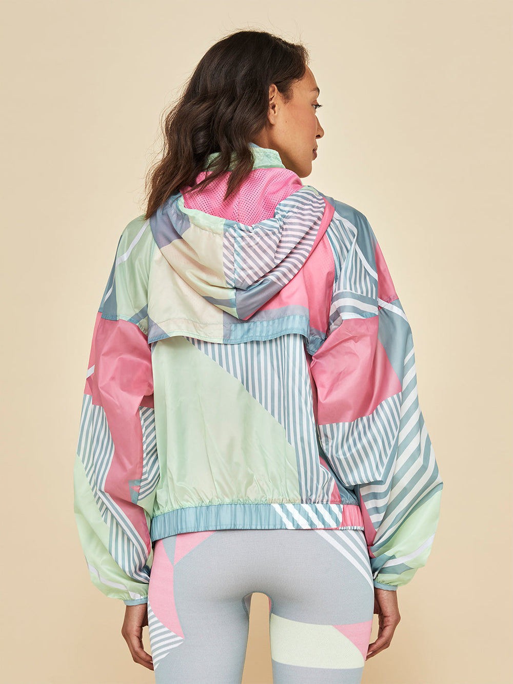 Pack Away Jacket - Pink Block Print