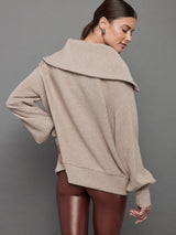VINE HALF ZIP - TAUPE MARL