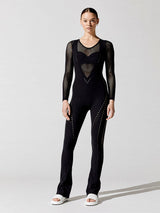 Sporty Lacing Net Jumpsuit - Black
