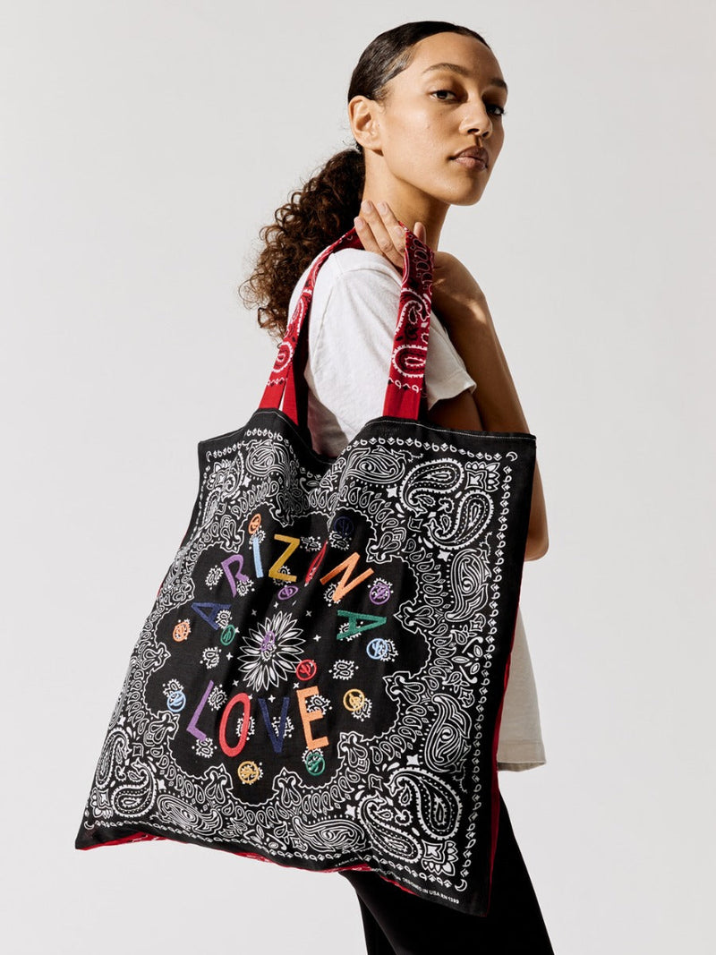 Embroidered Beachbag - Black/Red