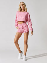 Embossed Monogram Shorts - Rose Clair