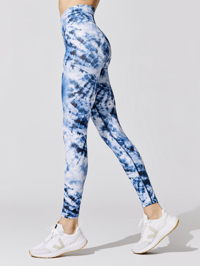 Ribbed Cara Legging - Indigo Tie Dye