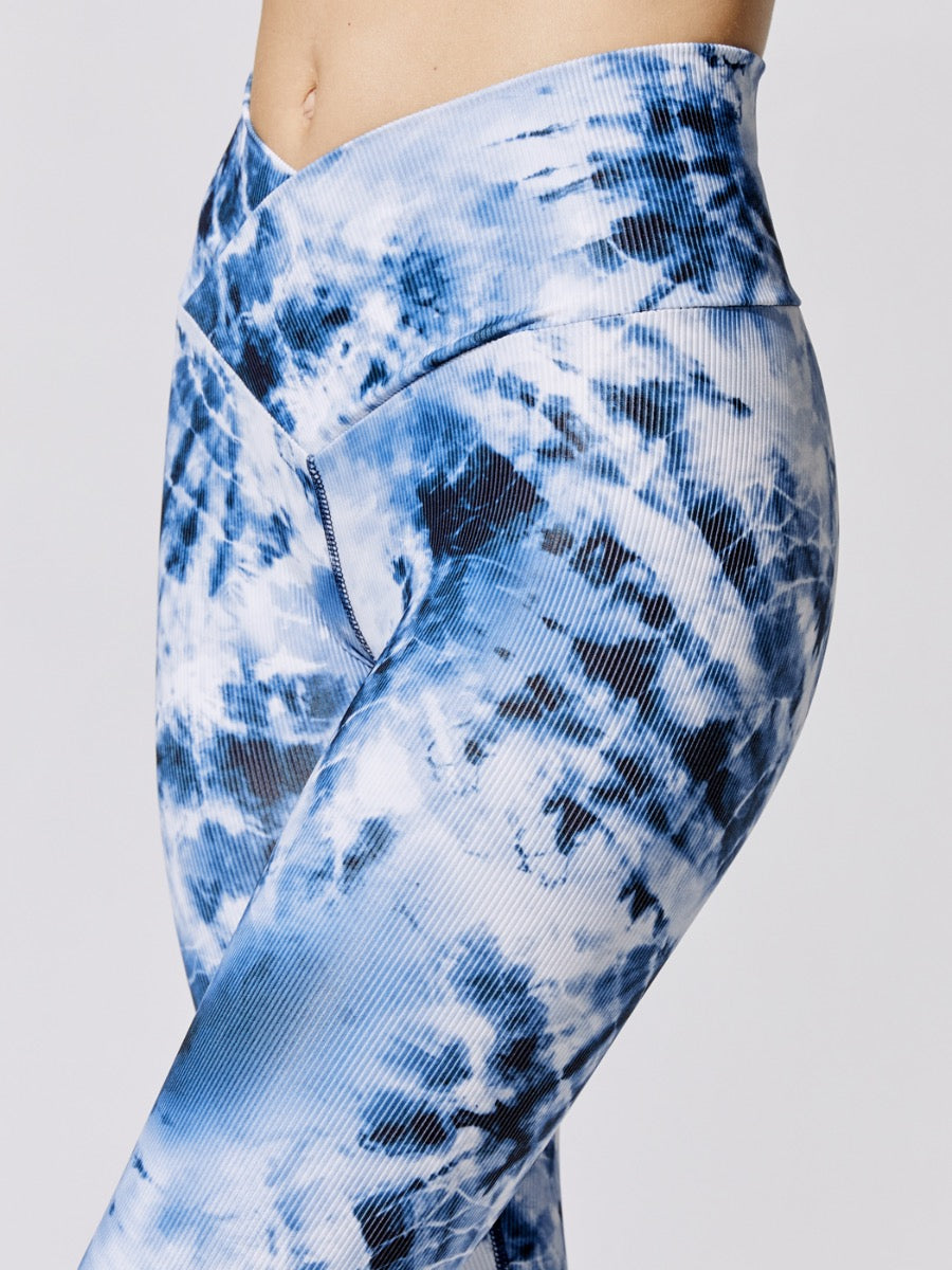 Ribbed Cara Legging - Indigo Tie Dye