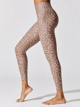 Spacedye Printed Caught In The Midi High Waisted Legging - Chai Cocoa Brown Leopard