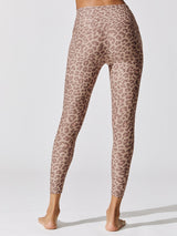 Spacedye Printed Caught In The Midi High Waisted Legging - Chai Cocoa Brown Leopard