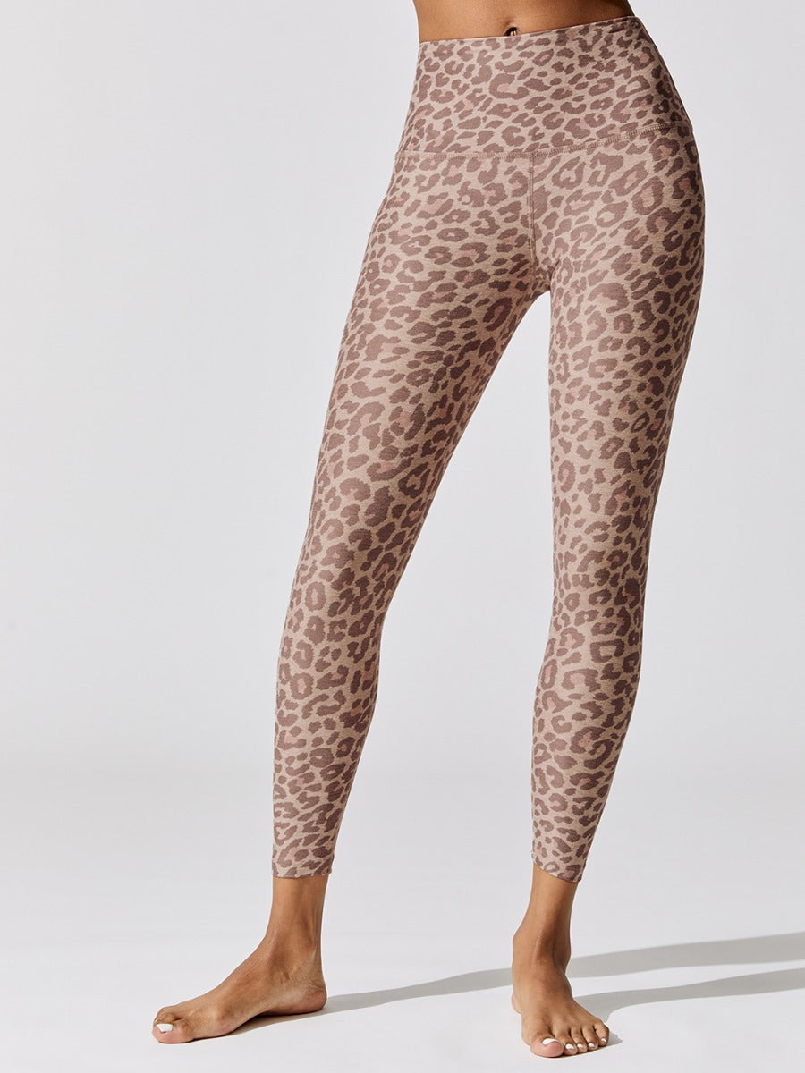 Spacedye Printed Caught In The Midi High Waisted Legging - Chai Cocoa Brown Leopard