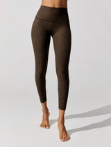 Spacedye Caught in the Midi High Waisted Legging - Chocolate Chip Espresso