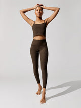 Spacedye Caught in the Midi High Waisted Legging - Chocolate Chip Espresso