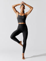 Spacedye Caught in the Midi High Waisted Legging - Black-Charcoal