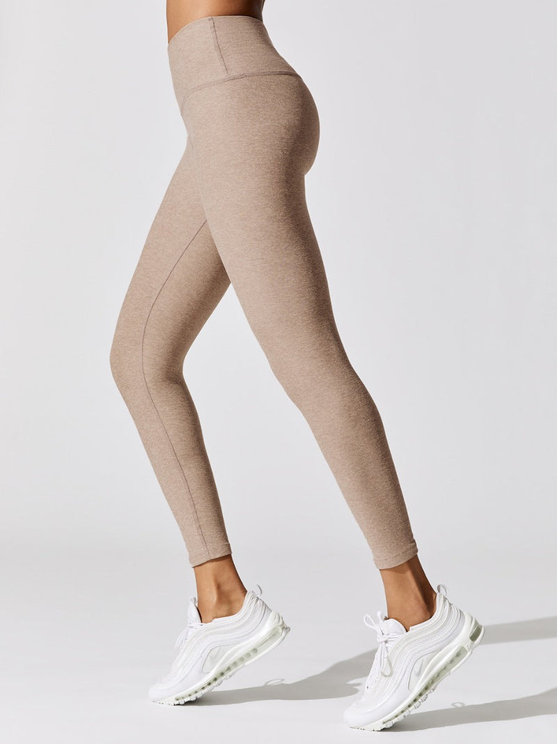 Beyond Yoga Spacedye Caught in the Midi High Waisted Legging in Chai