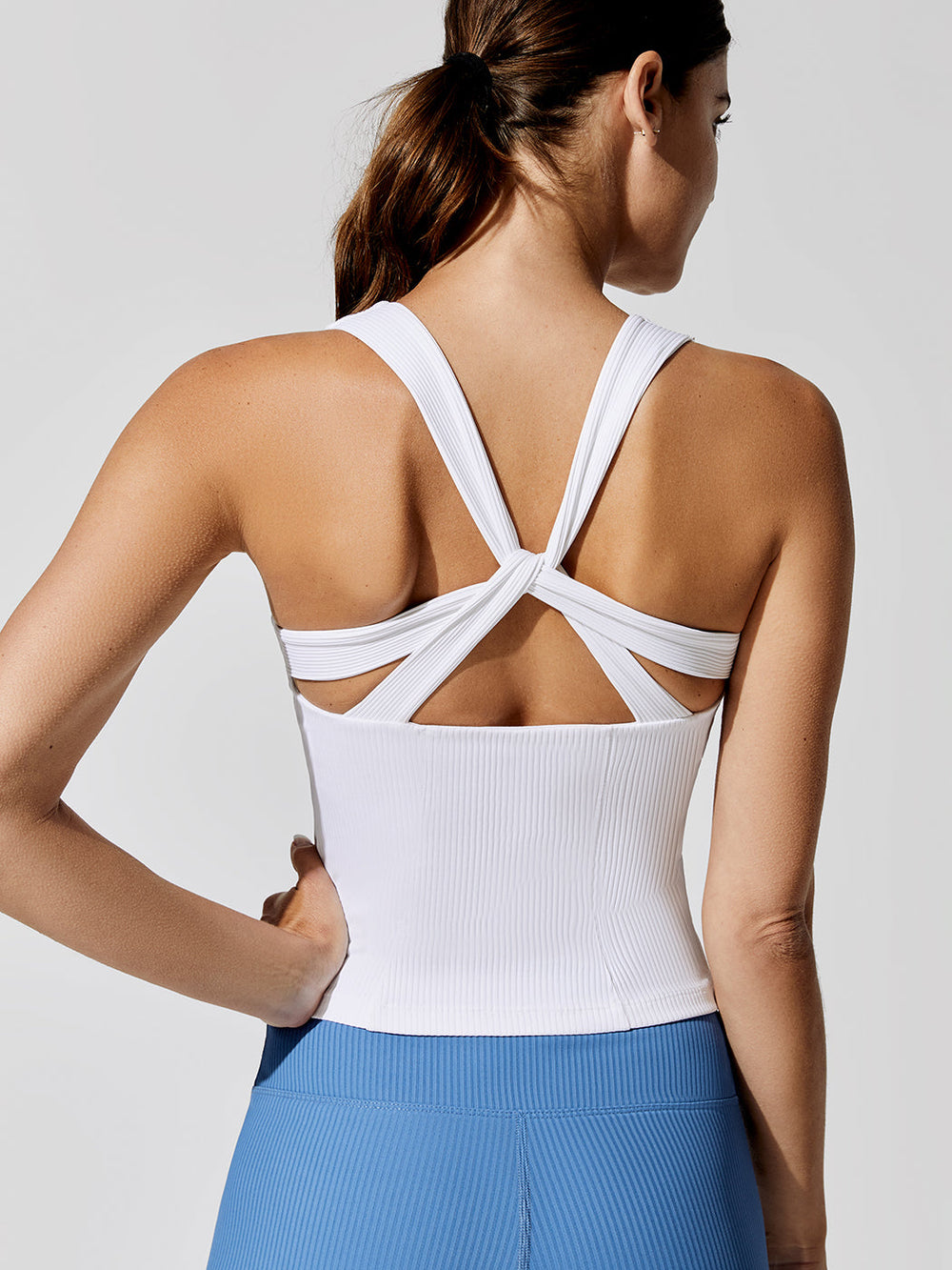 Twisted Ribbed  Tank - Natural White