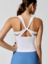 Twisted Ribbed  Tank - Natural White