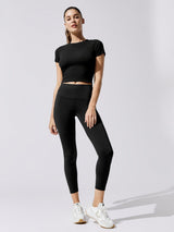 Ribbed Crop Tee - Black