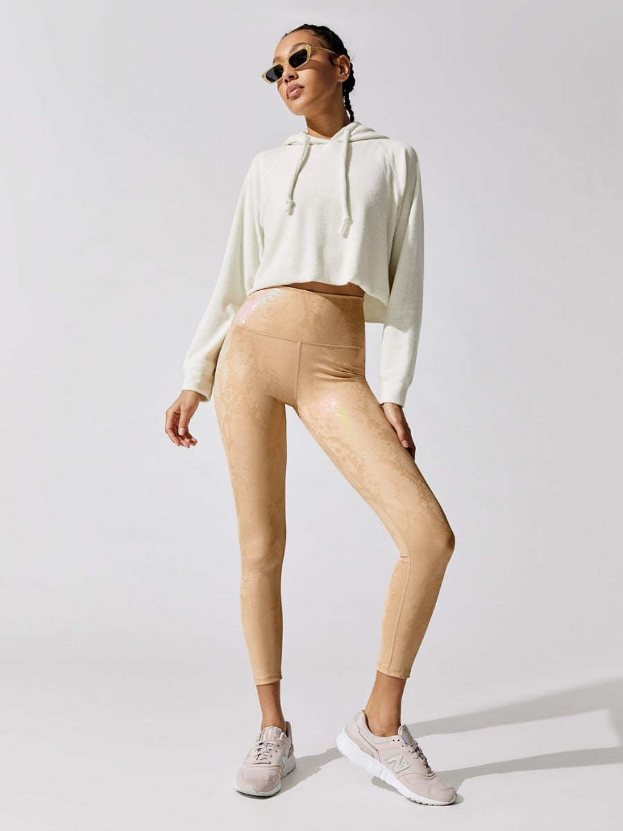Metallic Snake High Rise 7/8 Legging - Brown