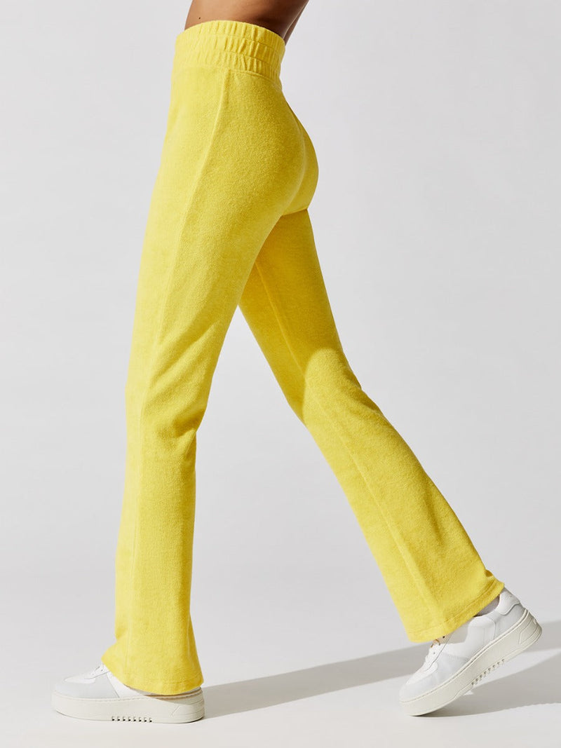 Micro Terry  Flare Pants - Sunshine Yellow