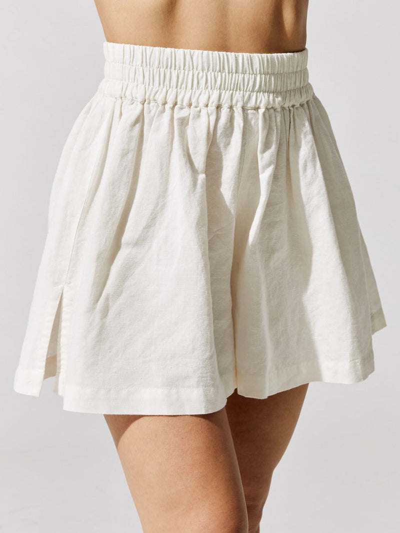 Linen Baggy Short - Off White