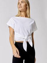 Tie Front Tee - White