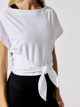 Tie Front Tee - White
