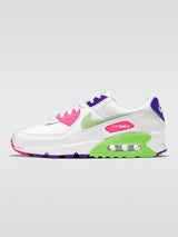 Air Max 90 Sneaker - White/Volt-Indigo Burst-Pink Blast