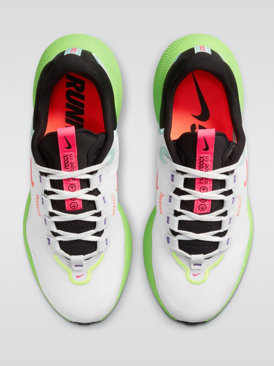React Escape Run Sneaker - White/Bright Mango-Hyper Pink-Volt