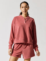 Terry Henley Sweatshirt - Peony