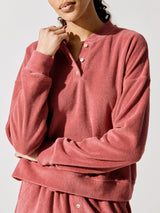 Terry Henley Sweatshirt - Peony