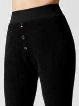 Thermal Henley Sweatpant - Black