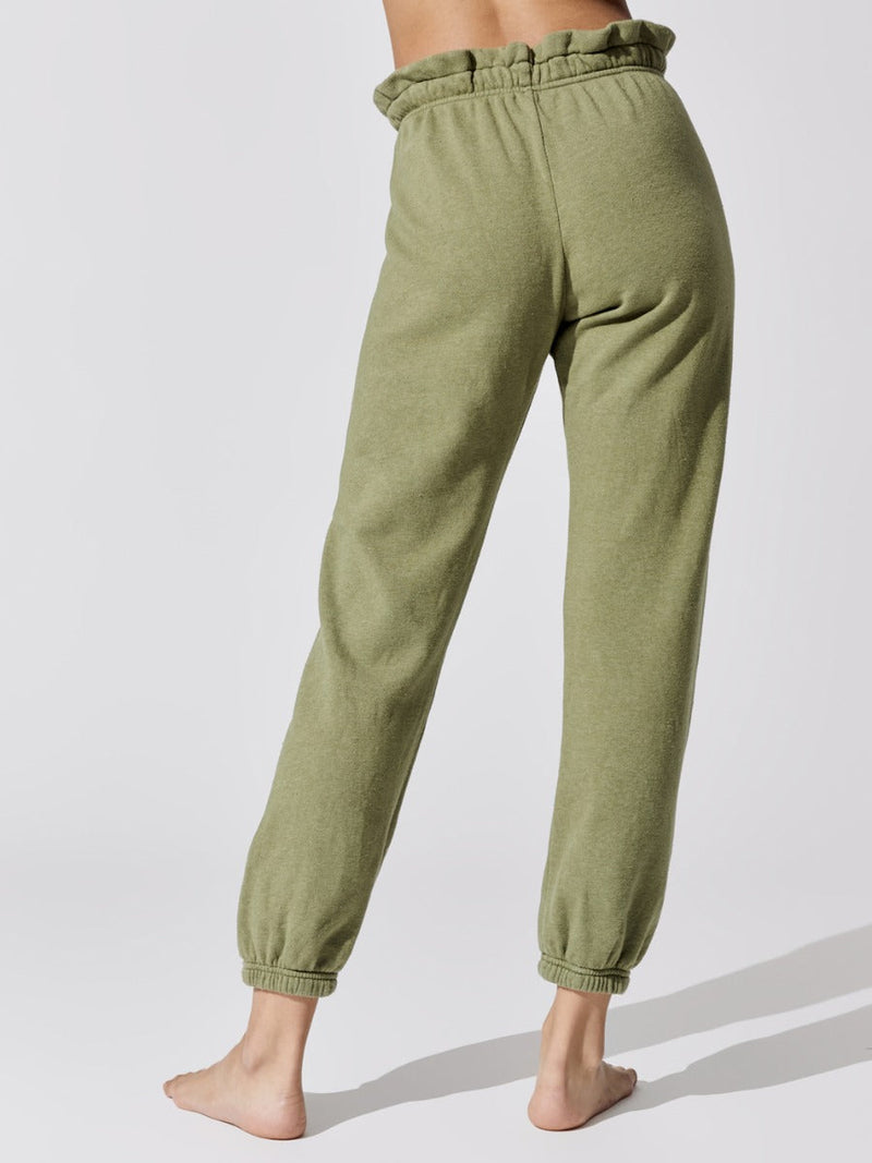 Vintage Fleece Gemstone Sweatpants - Basil With Jade