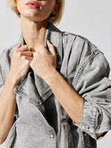 Noumi Oversized Denim Jacket - Smoke Grey