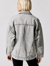 Noumi Oversized Denim Jacket - Smoke Grey
